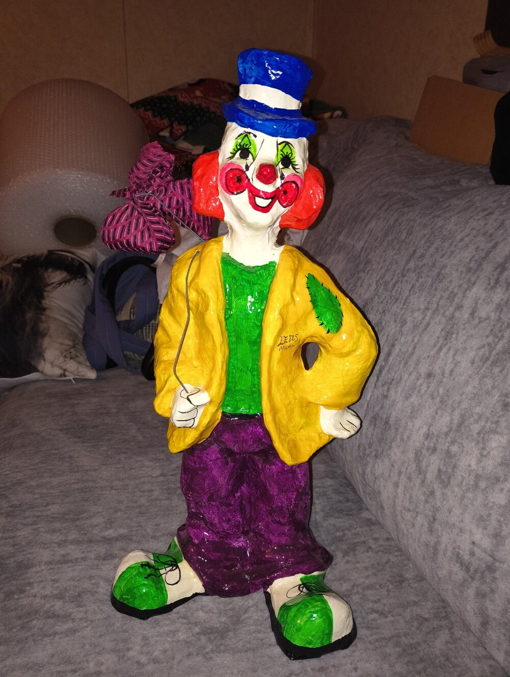 Paper Mache Clown Folk Art